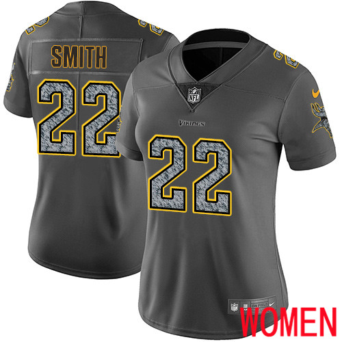 Minnesota Vikings #22 Limited Harrison Smith Gray Static Nike NFL Women Jersey Vapor Untouchable->youth nfl jersey->Youth Jersey